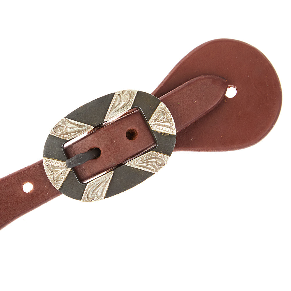 Mayatex WD-DWSSO-20 spur straps, oiled dove leather with oval silver bar buckle on Tampa Home & Garden Store