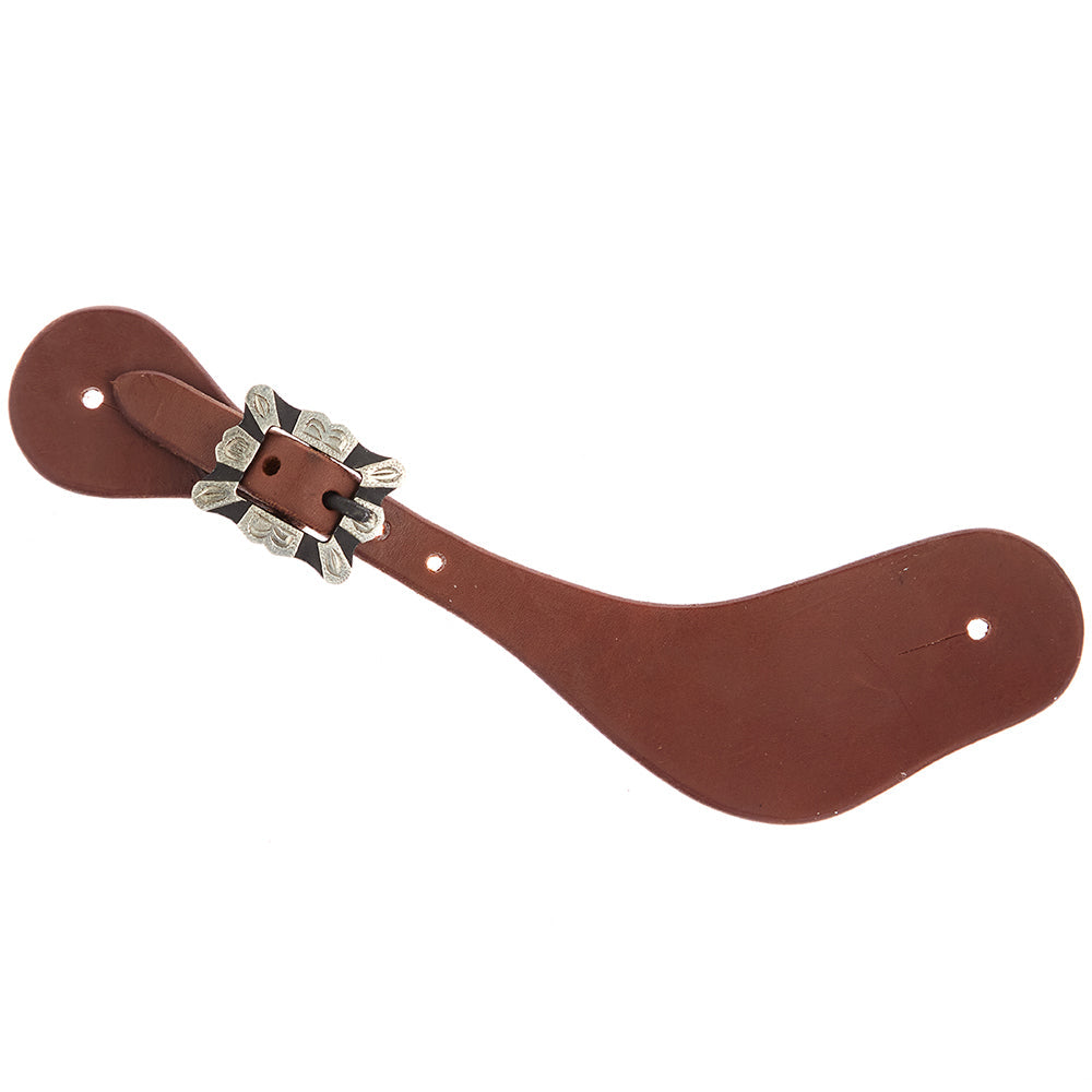 Mens oiled dove wing spur straps with square silver bar buckles by Mayatex on Tampa Home & Garden Store