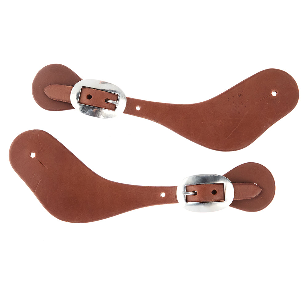 Mayatex WD-DWSSO mens oiled dove wing spur straps, set of two brown leather with silver buckles on Tampa Home & Garden Store