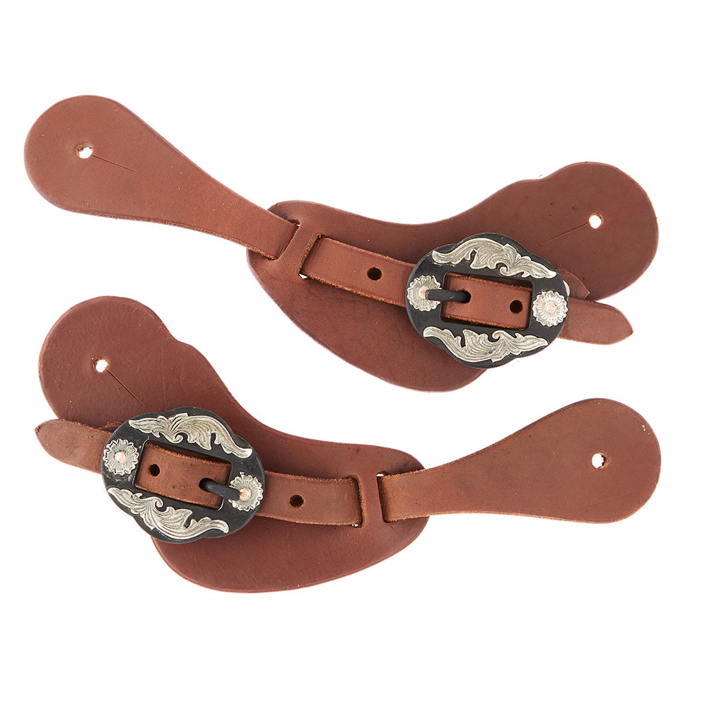 WD-LYCSSO-18 Youth Heavy Oiled Cowboy Spur Straps with Buckles, 2 straps, Mayatex, brown on Tampa Home & Garden Store