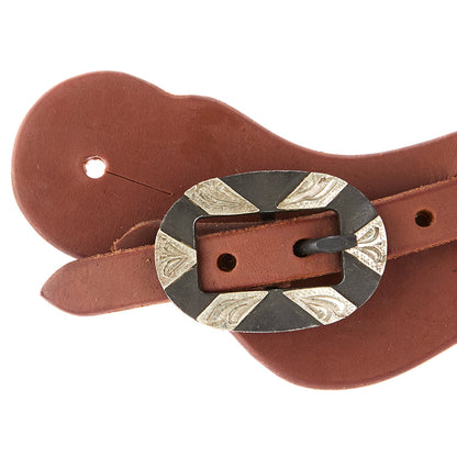 Mayatex WD-LYCSSO-20 spur straps with oval silver bar buckle leather on Tampa Home & Garden Store