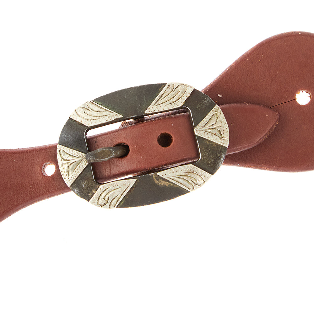 WD-LYDWSSO-20 ladies youth spur straps in oiled dove leather with oval silver bar buckle on Tampa Home & Garden Store