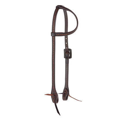 Single-ear Mayatex heavy-oiled rope tooling with silver bar buckles 5/8 in brown leather on Tampa Home & Garden Store