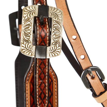 WD-SBH9 Chestnut Diamond Tooling Ranger Browband Headstall Mayatex ornate brass buckle on Tampa Home & Garden Store