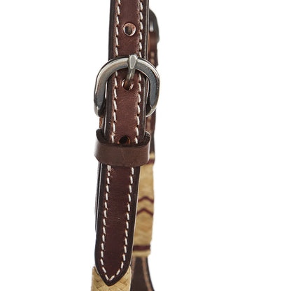 Mayatex WD-SEH1 chocolate brown single-ear headstall with natural rawhide accents on Tampa Home & Garden Store