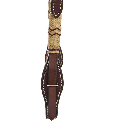 Mayatex WD-SEH1 Chocolate natural rawhide quick-change single-ear headstall with braided wrap on Tampa Home & Garden Store