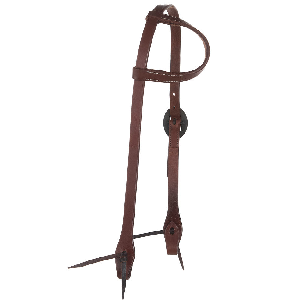 Headstall Mayatex WD-SEHO-16 brown heavy oil harness leather single-ear with buckle on Tampa Home & Garden Store