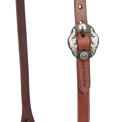 Mayatex WD-SEHO-18 heavy oil harness leather single-ear headstall with double flower buckle on Tampa Home & Garden Store