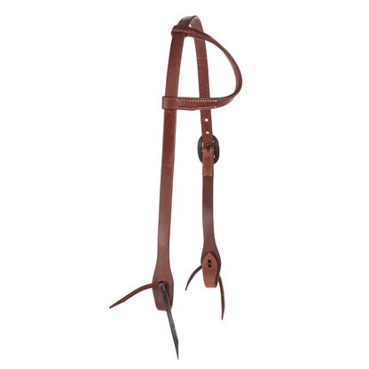 Mayatex heavy oil harness leather single-ear headstall with oval silver bar buckle on Tampa Home & Garden Store