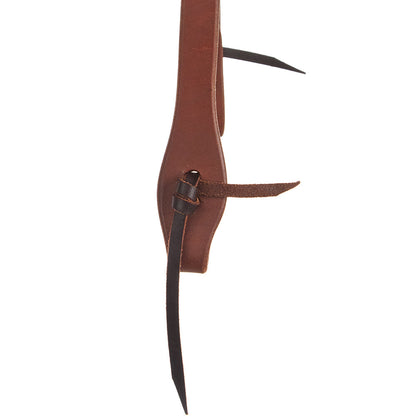 WD-SLEHO-13 Heavy Oil Harness Leather Oval Flower Silver Bar Single Buckle Slit Ear Headstall on Tampa Home & Garden Store