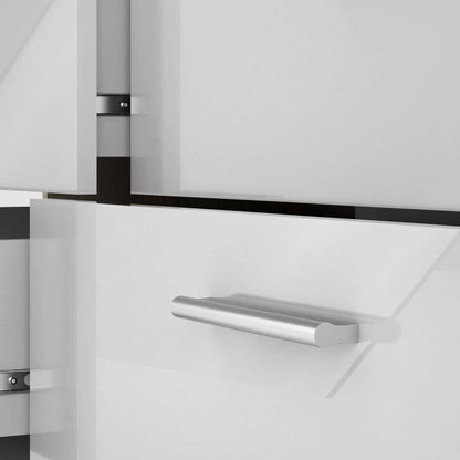 Cómoda doble de 8 cajones en blanco moderno para dormitorio con laterales y superficie de acabado roble