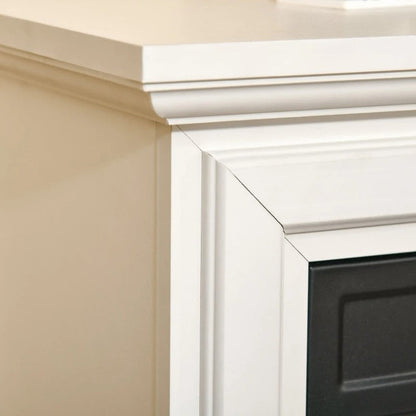 Calentador de chimenea eléctrico blanco de 31 pulgadas con efecto de llama regulable y repisa con control remoto