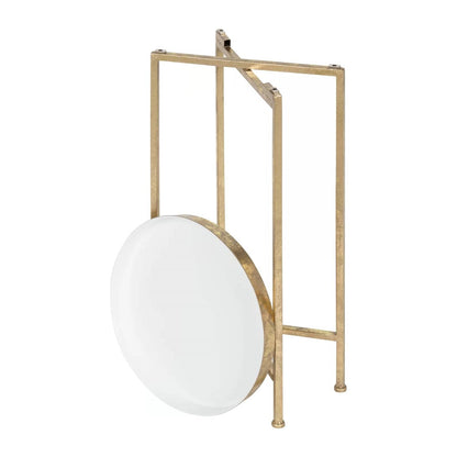 Gold Metal Round Nightstand and a Removable Tray