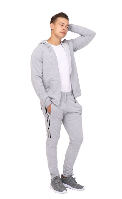 Ultimate Flex Jogger Sweatpants, SCR Sportswear men's activewear in grey with black side stripes on Tampa Home & Garden Store