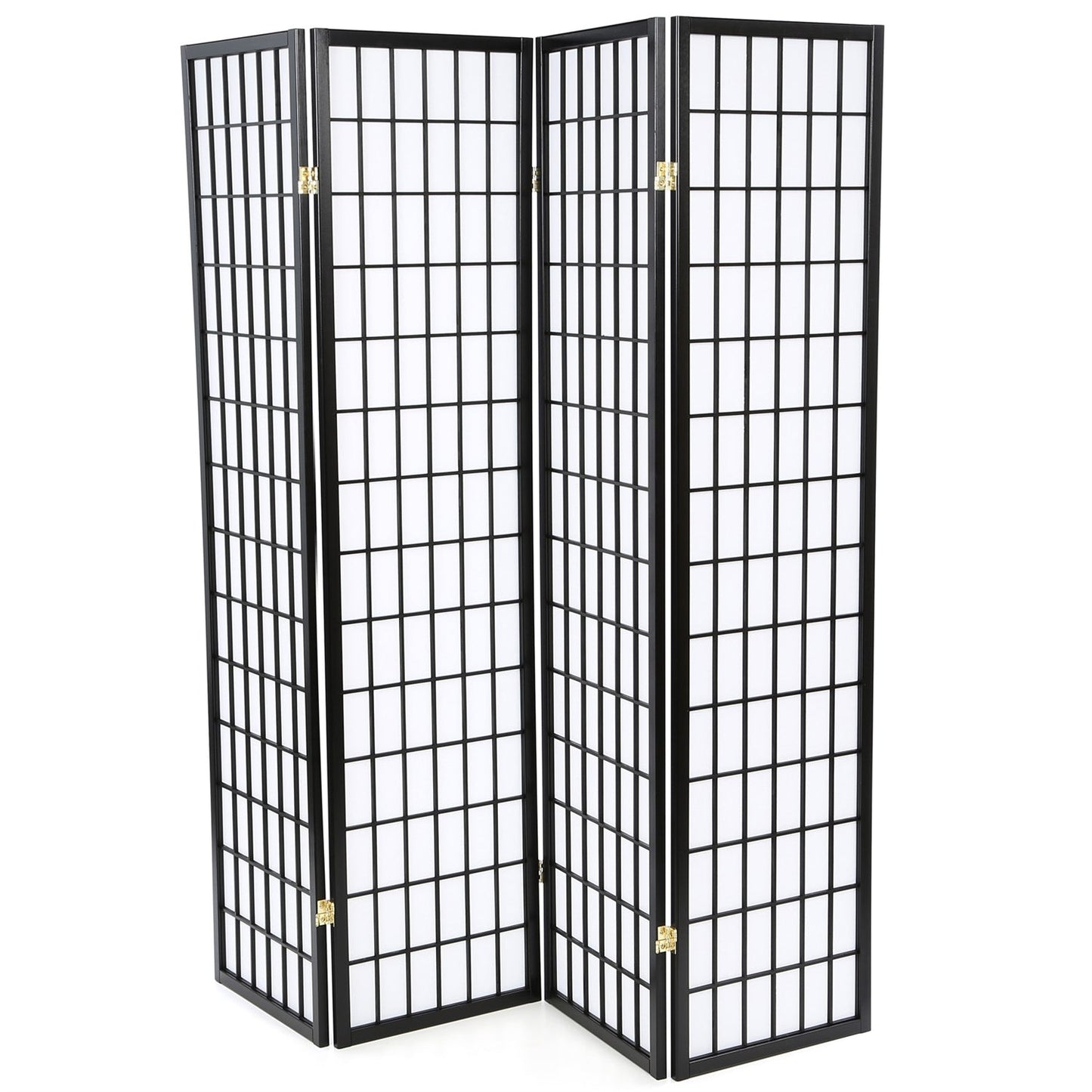 Paravent de estilo japonés Shoji de 4 paneles negro