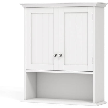 Botiquín de baño de pared con estante abierto, en color blanco