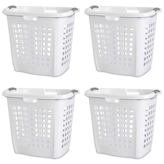 Set of 4 Heavy Duty Plastic Laundry Hamper Dirty Clothes Basket - Tampa Home & Garden Store