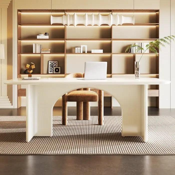 Modern Extra Large Executive White Computer Desk with arched base, HomePacific on Tampa Home & Garden Store