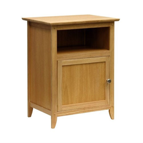 Mesita de Noche Auxiliar Sencilla de Madera Natural