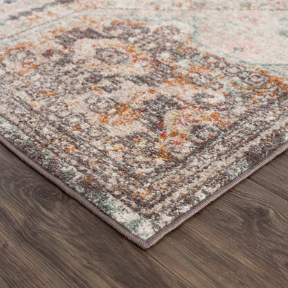 Woorabinda Area Rug, plush multi-color pile with beige gray orange teal tones on Tampa Home & Garden Store