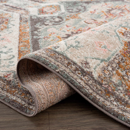 Woorabinda area rug by Boutique Rugs in beige teal rust pattern on Tampa Home & Garden Store