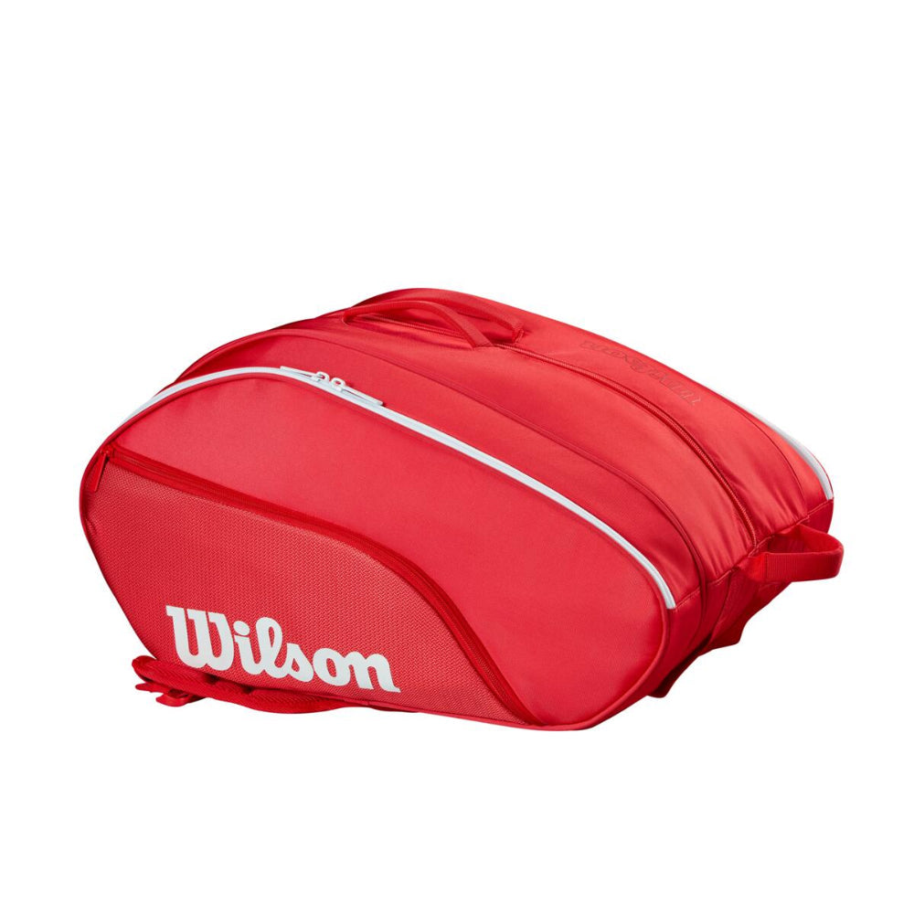 Wilson Padel Racket Bag Tour red with white zipper, Wilson logo on side on Tampa Home & Garden Store