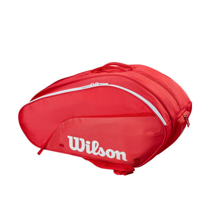 Wilson Padel Racket Bag Tour red with white zipper and Wilson logo, tennis racket bag on Tampa Home & Garden Store