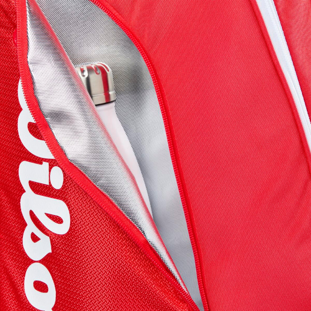 Wilson Padel Racket Bag Tour red with white logo and water bottle side pocket on Tampa Home & Garden Store