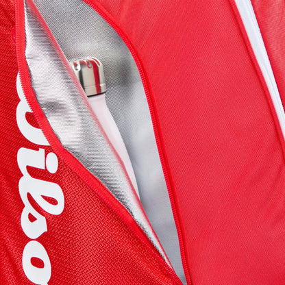 Wilson Padel Racket Bag Tour red with white logo and water bottle side pocket on Tampa Home & Garden Store