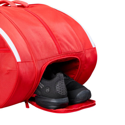Wilson Padel Racket Bag Tour red bag with white trim and shoe pocket on Tampa Home & Garden Store
