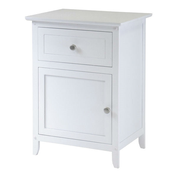 Mesa de Noche/Auxiliar de Dormitorio con 1 Cajón Blanca