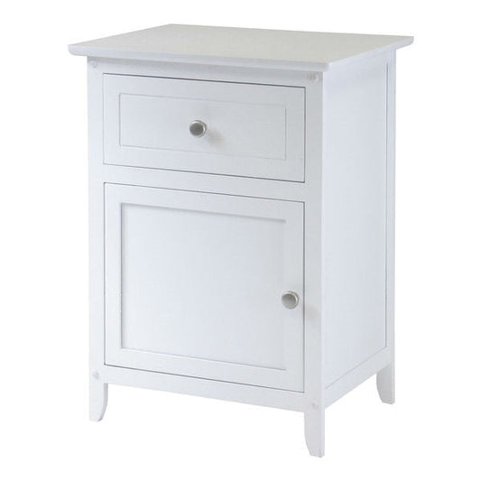 White 1-Drawer Bedroom Bedside Table Cabinet Nightstand End Table - Tampa Home & Garden Store