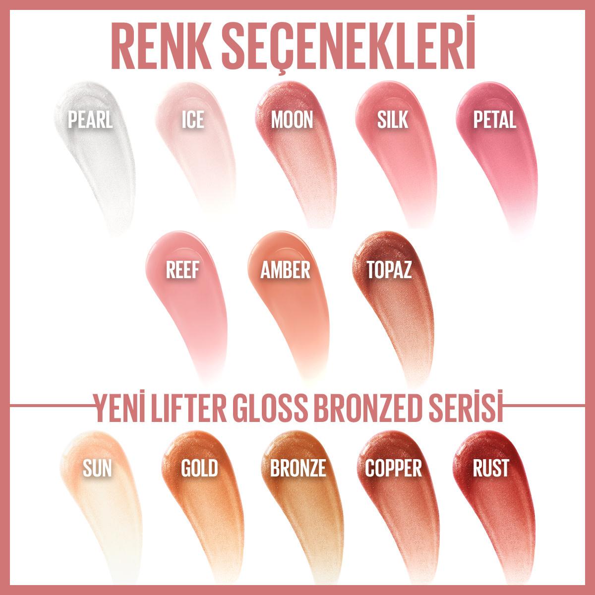Maybelline New York Lifter Gloss color swatches: 13 shades pearl to rust by Beauty Care Bag on Tampa Home & Garden Store