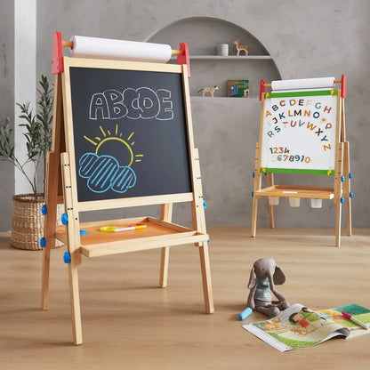 Tiny Land 3-in-1 Art Easel for Kids, set of 2 wooden easels with chalkboard and whiteboard on Tampa Home & Garden Store