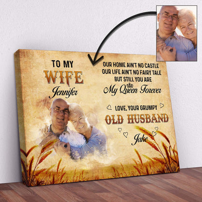 To My Wife Sign IV canvas with beige background by Tailored Canvases on Tampa Home & Garden Store