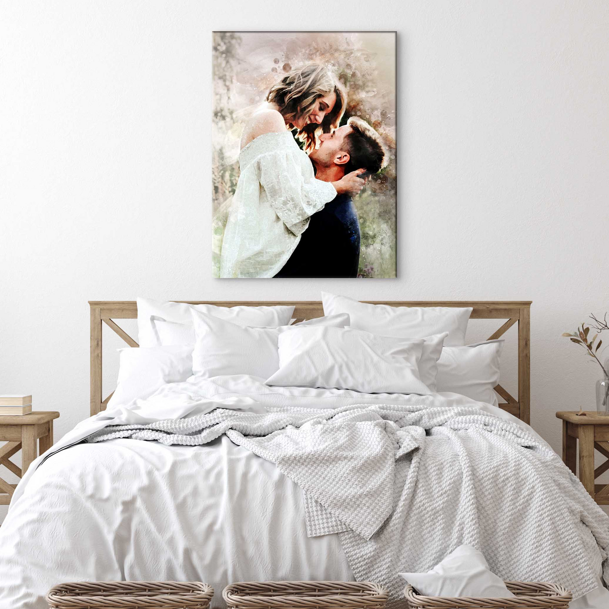 Couple Watercolor Portrait Sign canvas by Tailored Canvases crafting canvas embrace on Tampa Home & Garden Store