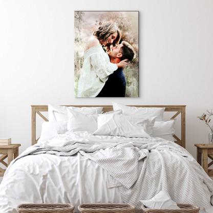 Couple Watercolor Portrait Sign canvas by Tailored Canvases crafting canvas embrace on Tampa Home & Garden Store