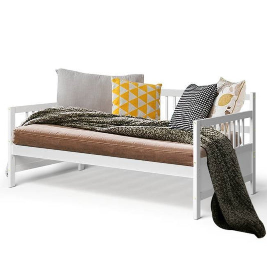 Twin size 2-in-1 Wood Daybed Frame Sofa Bed in White Finish - Tampa Home & Garden Store