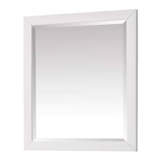 32-in x 28-in Bathroom Wall Mirror with White Solid Wood Frame - Tampa Home & Garden Store