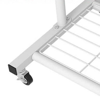 Perchero de ropa blanco moderno con ruedas bloqueables