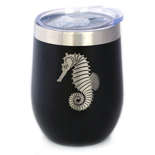 Seahorse - Cute Nautical Theme Gifts for Beach House - Wine Tumbler