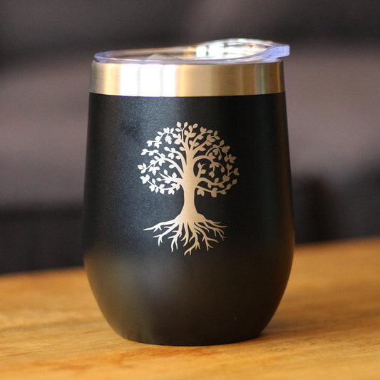 Tree of Life - Cute Family Themed Gifts and Decor - Insulated Wine Tumbler