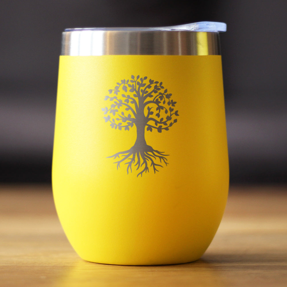 Tree of Life - Cute Family Themed Gifts and Decor - Insulated Wine Tumbler