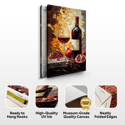 Canvas Print Vinous Harvest by Tailored Canvases; wine bottle and glass with grapes on Tampa Home & Garden Store