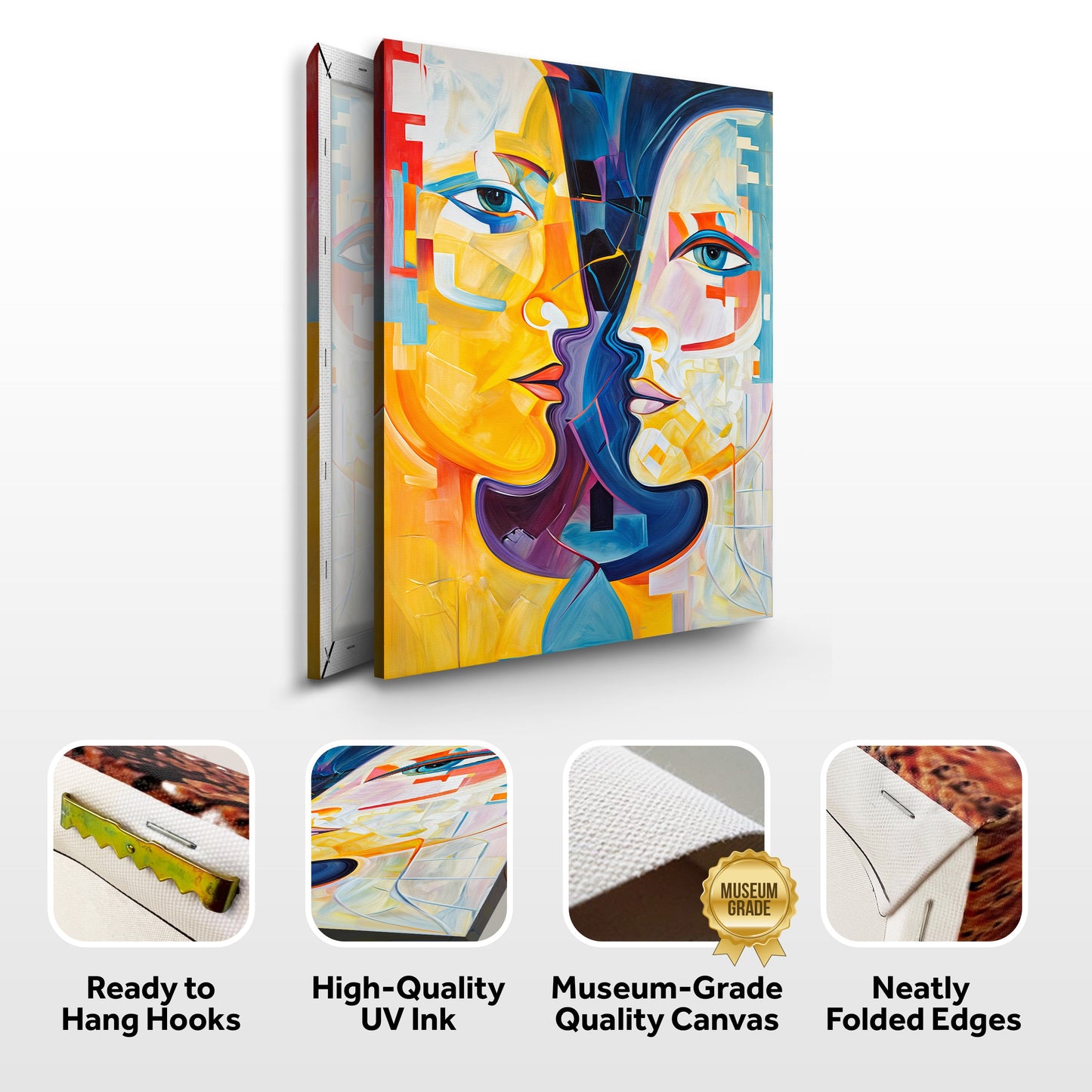 Canvas print Chromatic Souls, vibrant abstract portrait on Tailored Canvases crafting canvas on Tampa Home & Garden Store