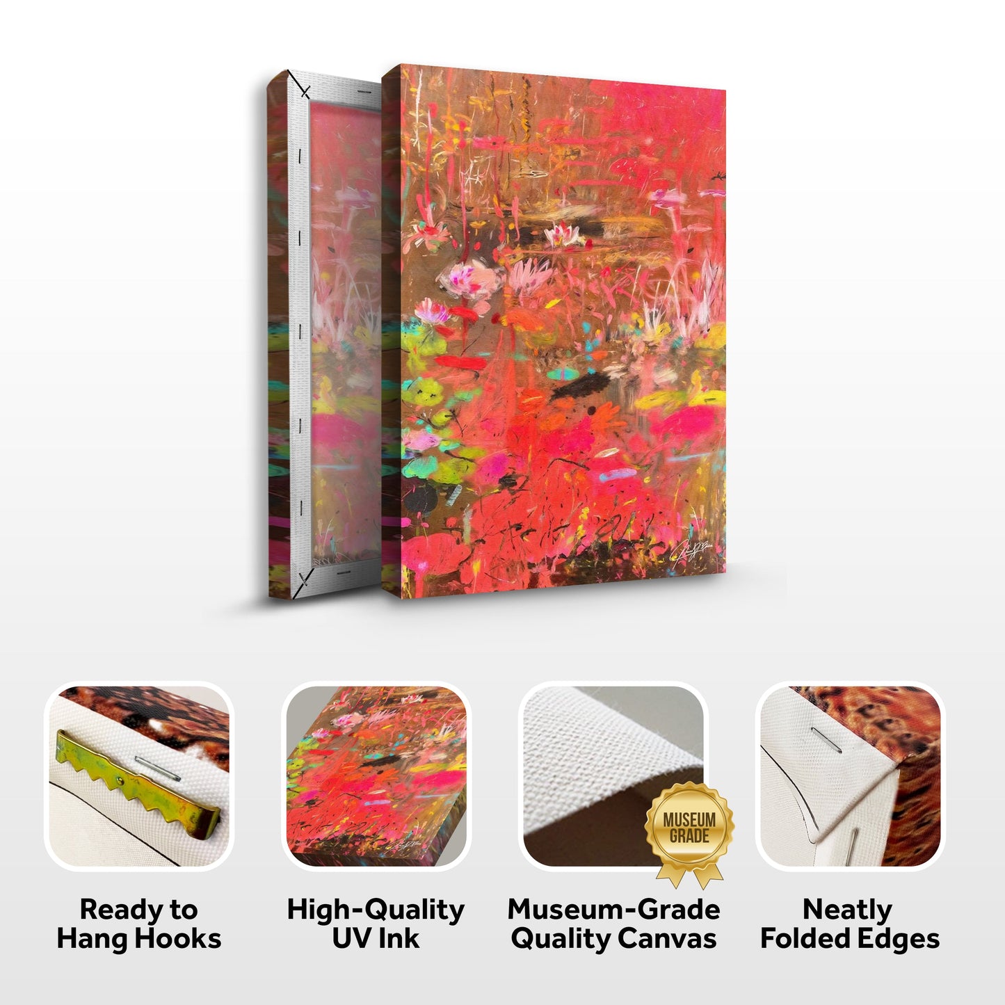 Canvas Print Vibrant Veil II by Tailored Canvases on Crafting Canvas pink and red abstract on Tampa Home & Garden Store