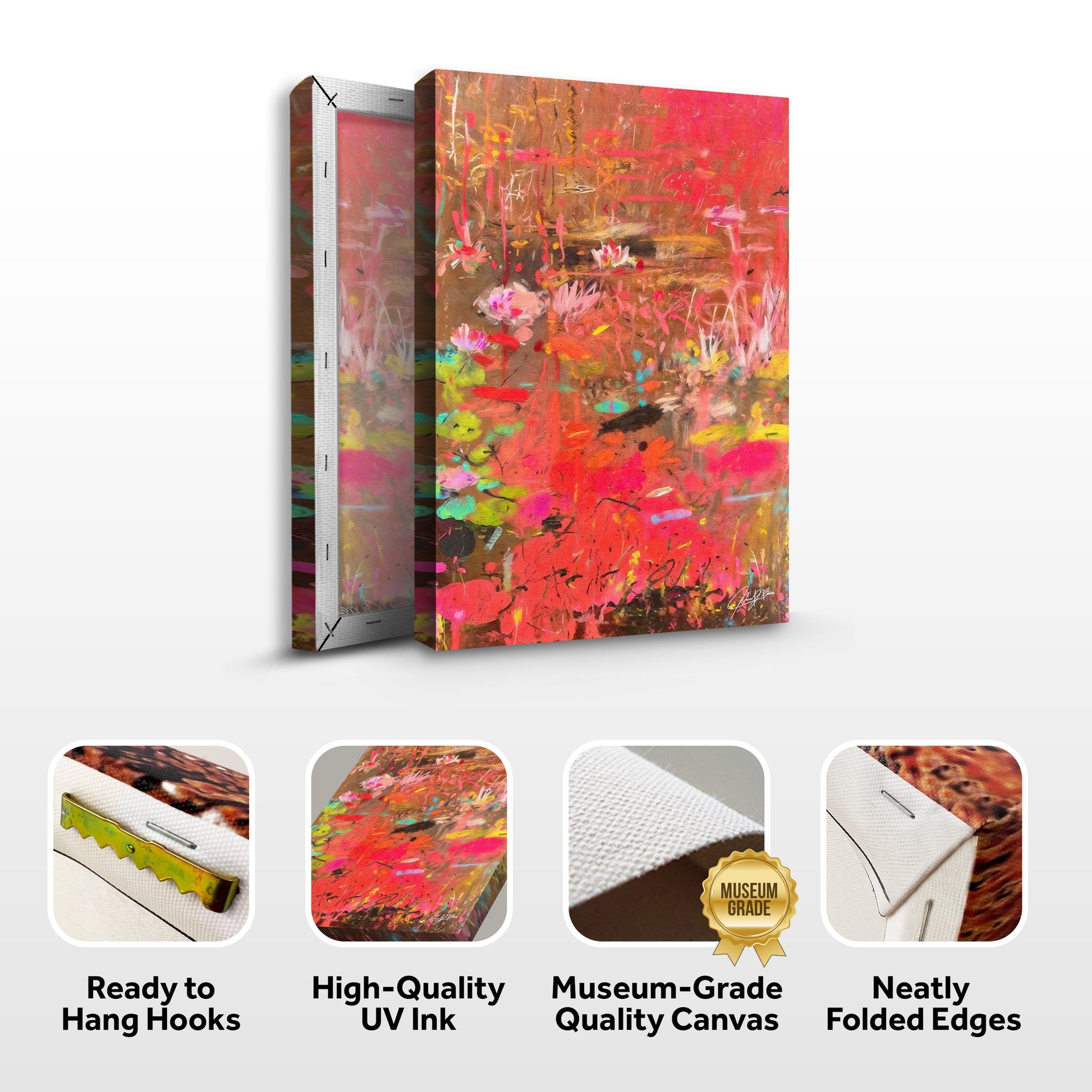 Canvas Print Vibrant Veil II by Tailored Canvases on Crafting Canvas pink and red abstract on Tampa Home & Garden Store
