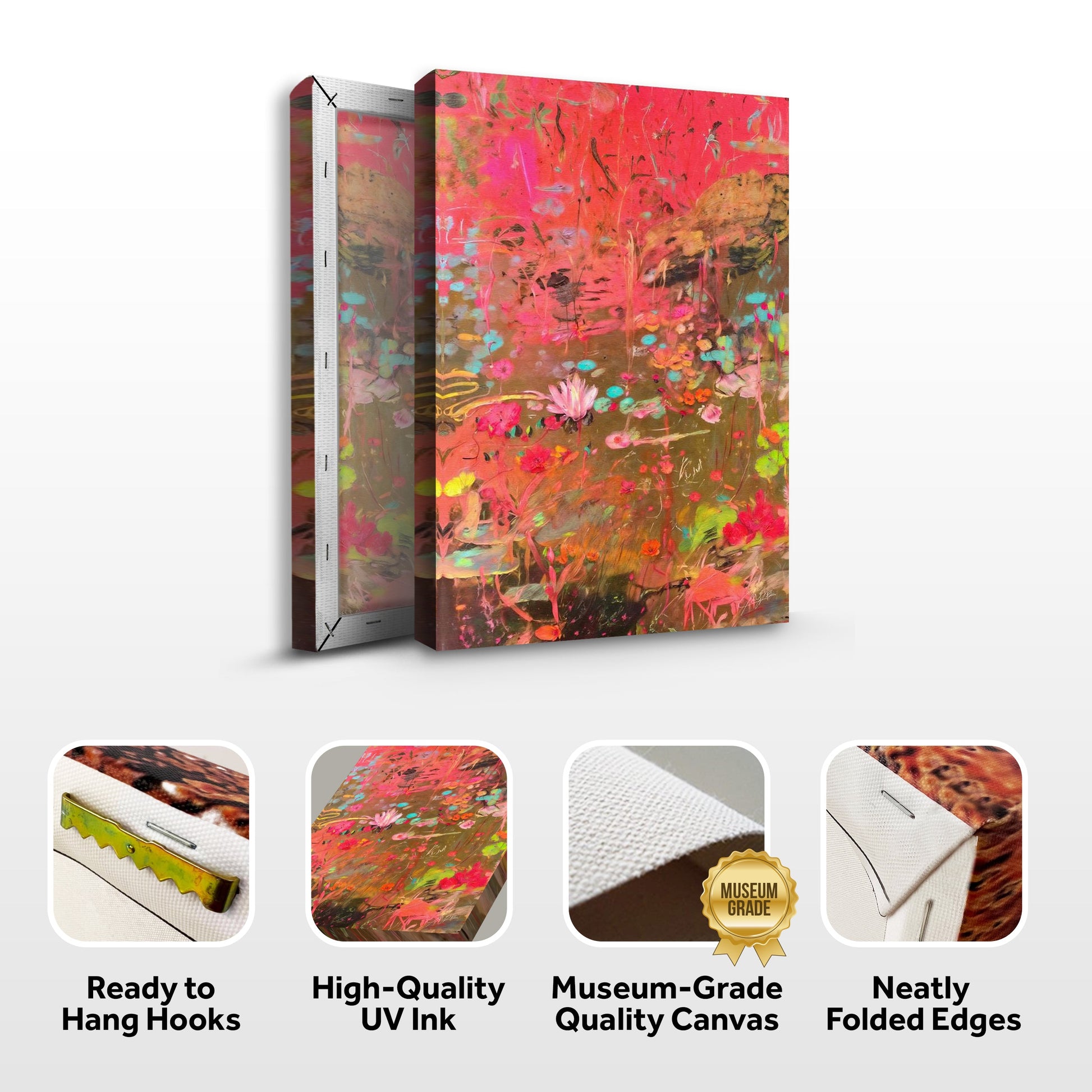 Canvas Print: Vibrant Veil by Tailored Canvases, pink abstract floral crafting canvas on Tampa Home & Garden Store