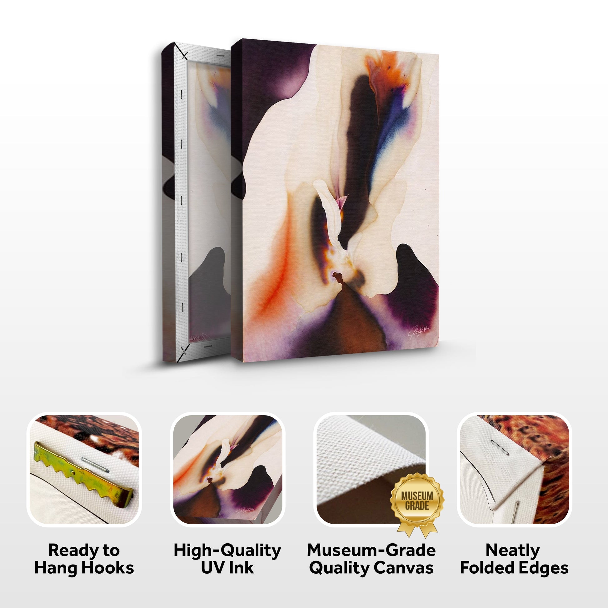 Canvas Print Velvet Bloom II Tailored Canvases cream orange purple floral on Crafting Canvas on Tampa Home & Garden Store