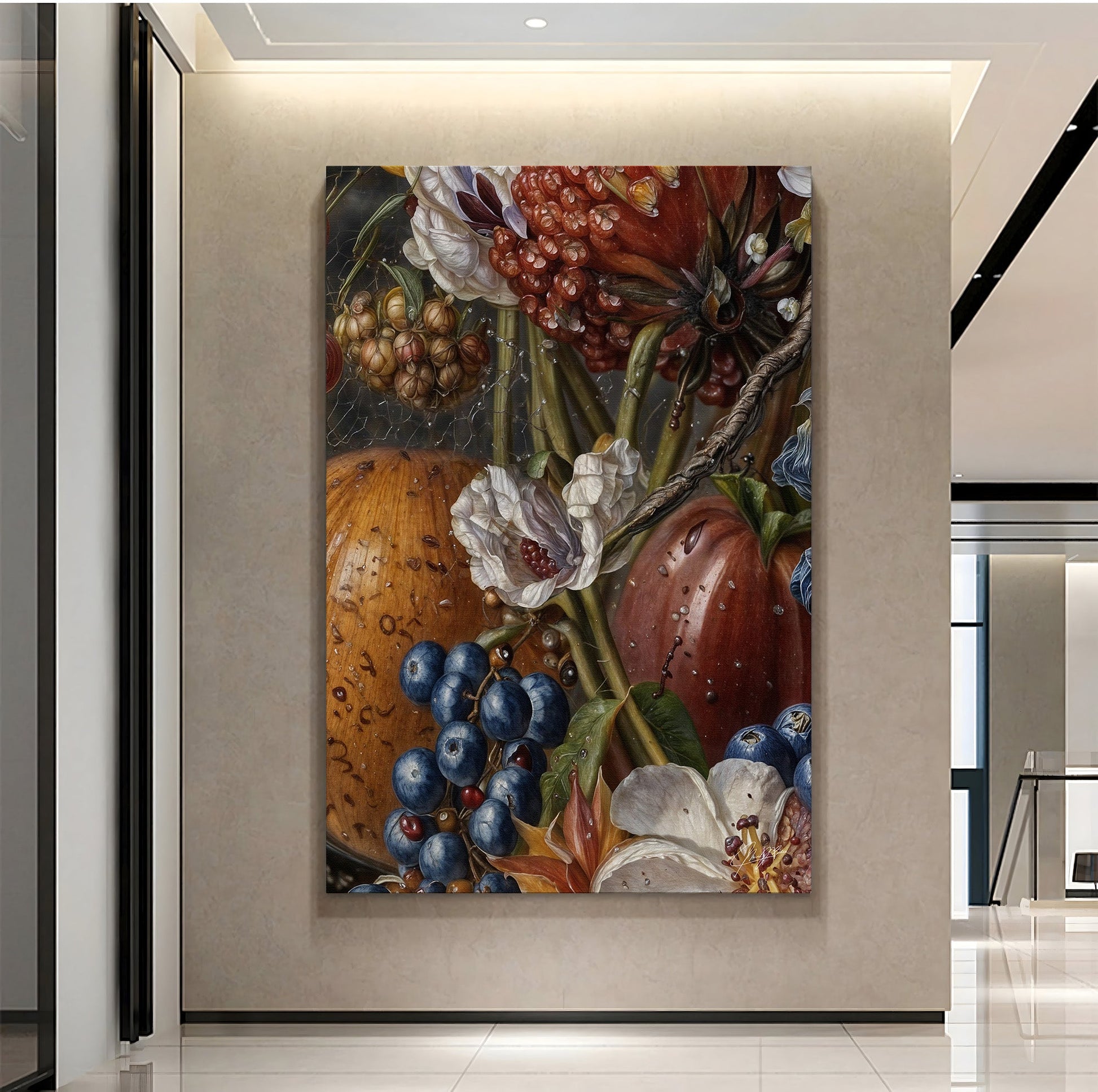 Canvas Print Baroque Bounty II by Tailored Canvases; lush still life with grapes and berries on Tampa Home & Garden Store